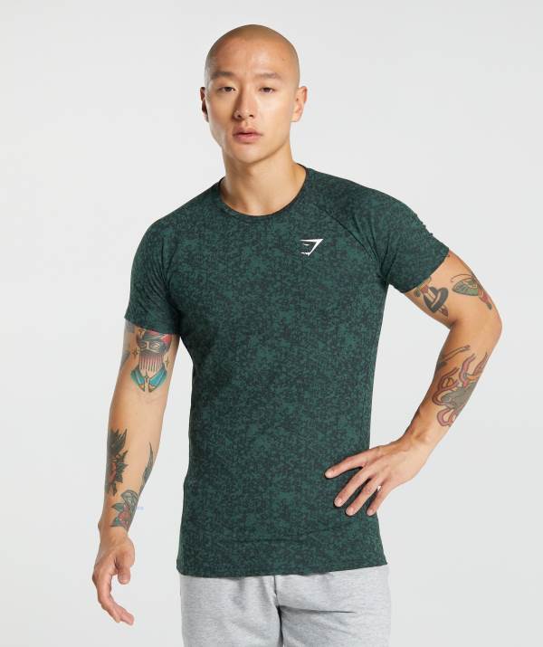 Panske Tricka Gymshark Critical 2.0 Tmavo Zelene | EL9670143